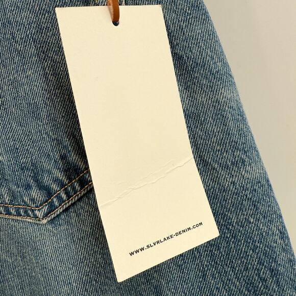 Slvrlake London Jeans SZ 27 NWT Shakedown Straight Leg Distress Denim High Waist - Picture 6 of 16